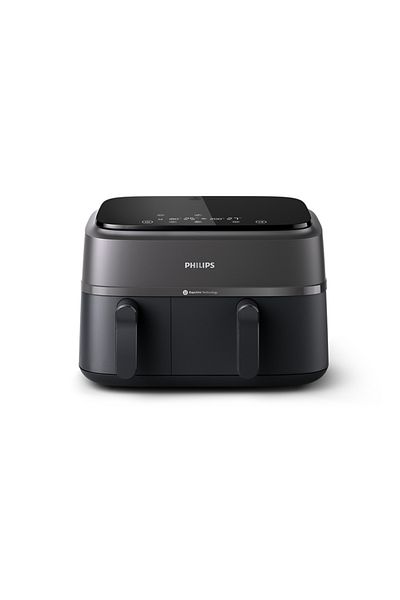 Philips Dual Basket AirFryer 3000 Series - 2750W, 9L Capacity, 2 Basket Drawers, Black - NA350/00