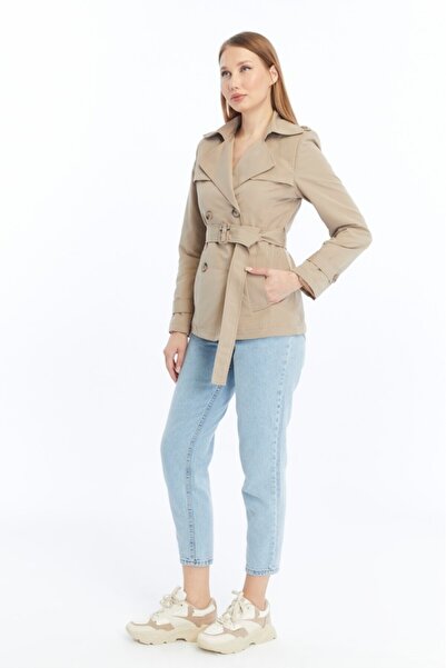 Jamila Crop Mevsimlik Kadın Trençkot