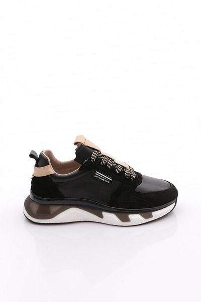 DGN Ανδρικά παπούτσια Sneaker Γνήσιο Δερμάτινο Μαύρο 829310106