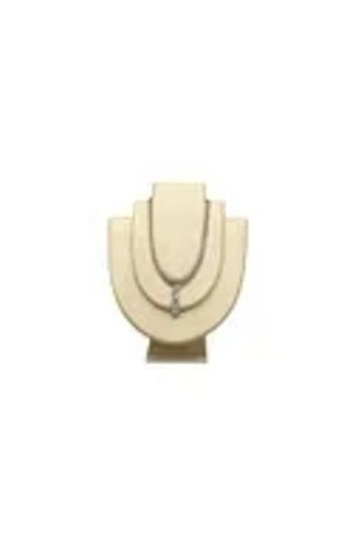 MeGass Dekor Domestic Production Imera Leather Fabric Cream Color Length 25 cm Necklace Choker Chain Jewelry Display Mannequin
