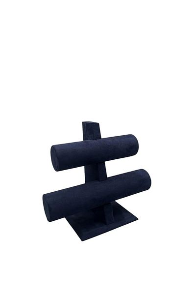 MeGass Dekor Domestic Production Geranium Fabric Navy Blue Color Double Watch - Bracelet Display Stand