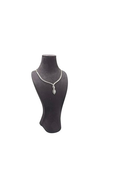 MeGass Dekor Domestic Production Adonis Model Geranium Fabric Smoked Color Height 33 cm Necklace Jewelry Display Mannequin