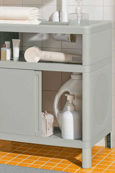 Binbirreyon Lavabo Altı Kapaklı Dolap Banyo Dolabı Plastik 50cm La004