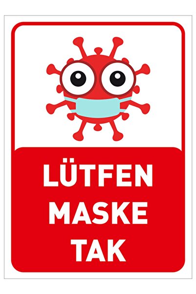 MIGNATIS Molimo nosite masku - nalepnica za decu sa simbolom korone 50x70cm S...