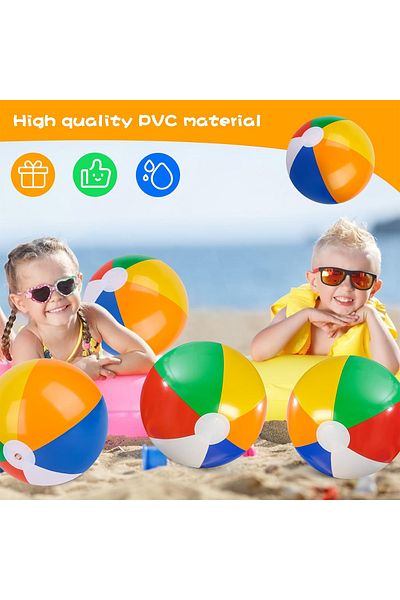 Little Trends Multi-Color Inflatable Beach Balls – 6 Pack, 20cm | Fun Outdoor Toy for Pool, Beach, Parties & Kids