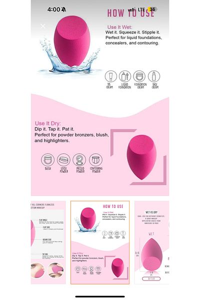 MUJGAN Makeup Sponge with Single Cut Tip