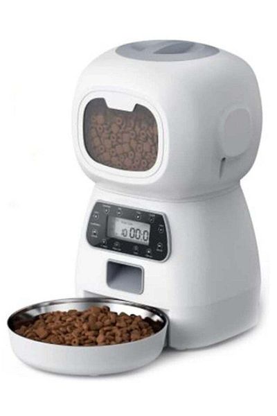 COOYA Automatic Feeder, 4 Litres, Up to 15 Portions of Dry Food (8 G/Portion), For Dogs and Cats