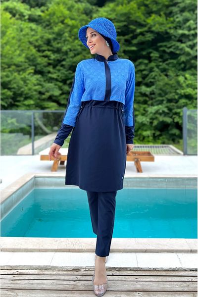 Remsa Mayo Sports Lycra Full Covered Hijab μαγιό Nerea 4573 Dark Navy Blue
