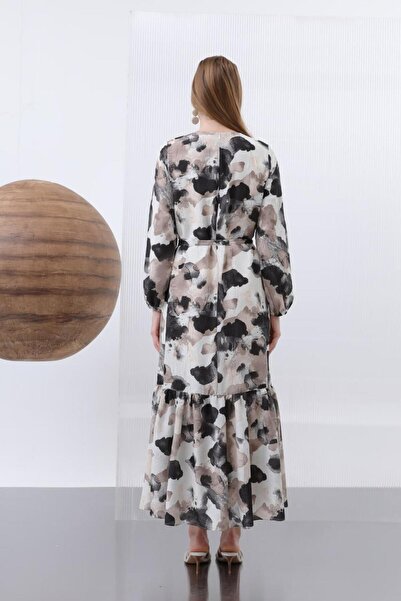 Puane 12602 Kadın Desenli Elbise