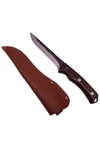 Depox Cuțit japonez IdeallStore®, lucrat manual, Hunter Swish, 27,5 cm, maro, teacă din piele