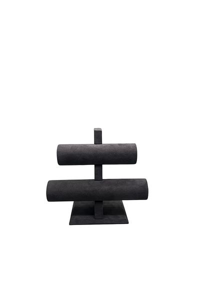 MeGass Dekor Domestic Production Geranium Fabric Smoked Color Double Watch - Bracelet Display Stand