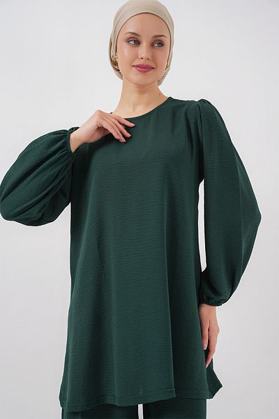 Bigdart Dámska tunika Pantalon Spodná súprava 6712 - Smaragdovo zelená