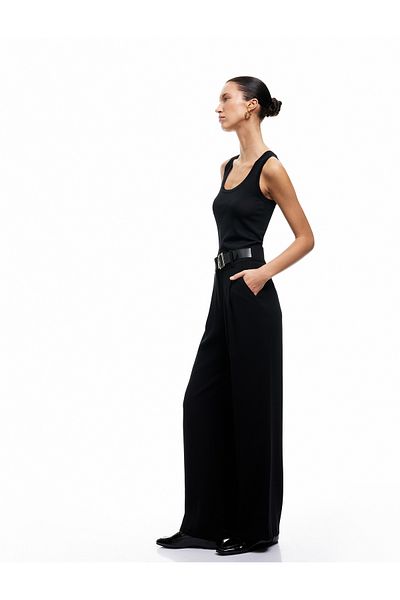 Koton Comfortable Fit Belt Detailed Pocket Wide Leg Palazzo Trousers