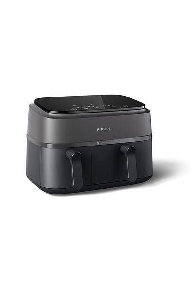 Philips Dual Basket AirFryer 3000 Series - 2750W, 9L Capacity, 2 Basket Drawers, Black - NA350/00