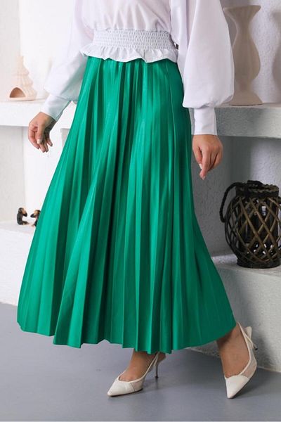giyze Ελαστική φούστα με πλισέ Hijab Emerald 4538