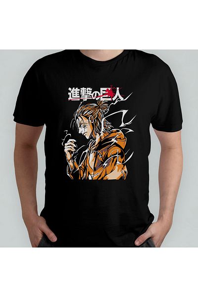 Pixxa Attack On Titan Eren Jaeger_ 100% βαμβακερό μπλουζάκι με λαιμόκοψη μοντέλο 13