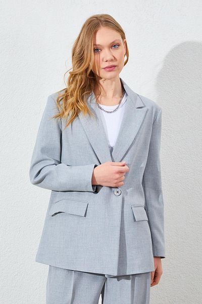 TENA Γυναικείο παλτό μπλέιζερ με δύο κουμπιά Oversize Polyviscon