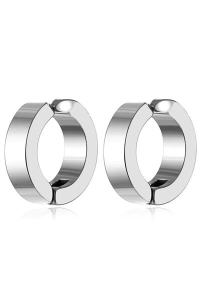 Takı Dükkanı 3mm Compression Men's Steel Earrings for Non-Perforated Ears Mse1