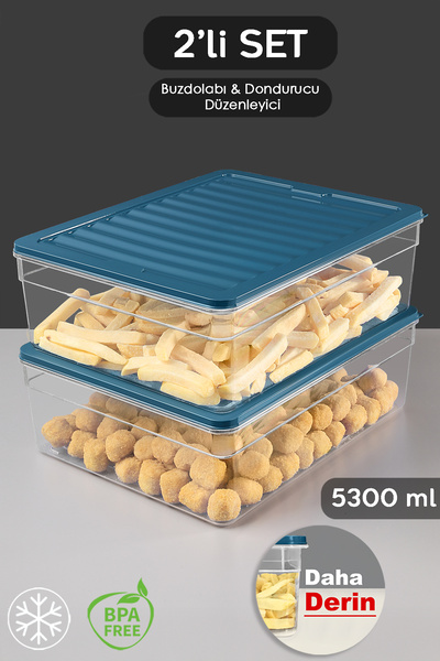 Meleni Home 2'li Derin Mikrodalga Uyumlu Organizer Set Düzenleyici Gıda Erzak...