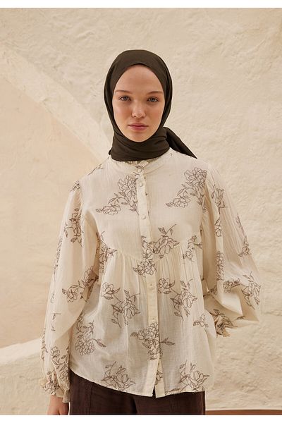 Fresh Bitter Coffee Thin Cotton Voile Shawl