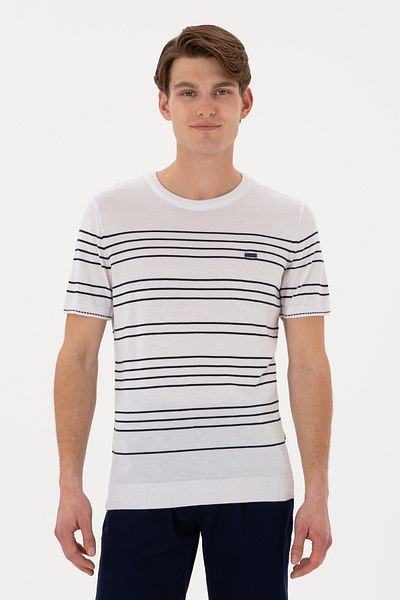 U.S. Polo Assn. Men's Slim Fit Crew Neck White T-Shirt 50299396 -Vr013