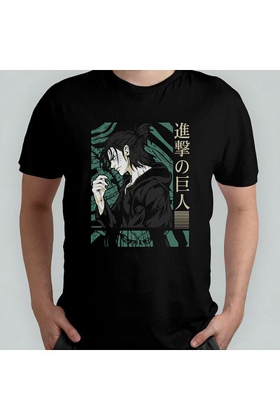Pixxa Attack On Titan Eren Jaeger_ 100% βαμβακερό μπλουζάκι με λαιμόκοψη μοντέλο 16
