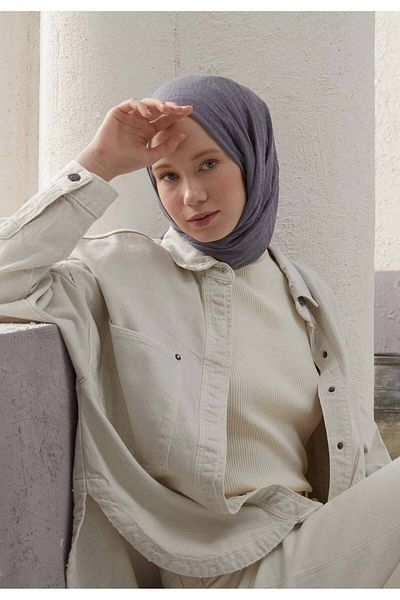 Fresh شال برعم رمادي غامق