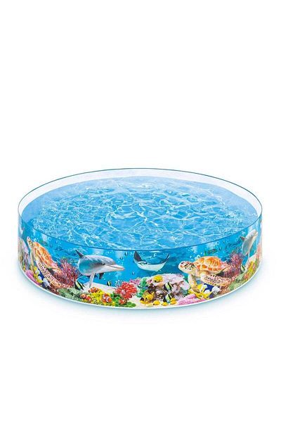 COOYA Non-inflatable children's pool,539 gallon capacity,244*46cm,with marine life patterns,blue