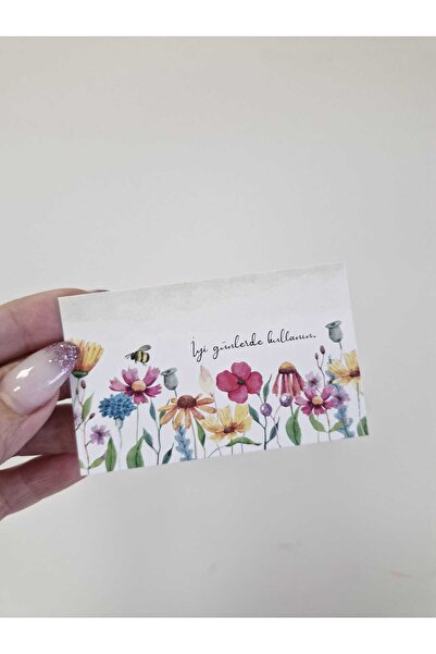 ETİKETİM Bahar Çiçekli Not Kartı 5*8 cm-30 ADET