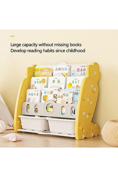 COOYA 2 in 1 Display Holder Bookcase, With 2 Toy Storage Cabinet, 72x 36.5x66cm, Shelf, for Book Storage