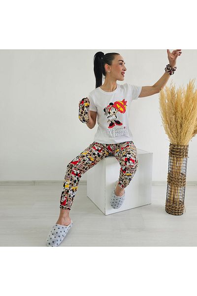 6 butik altı üstü butik Set pijamale cu umbrelă cu model Mickey