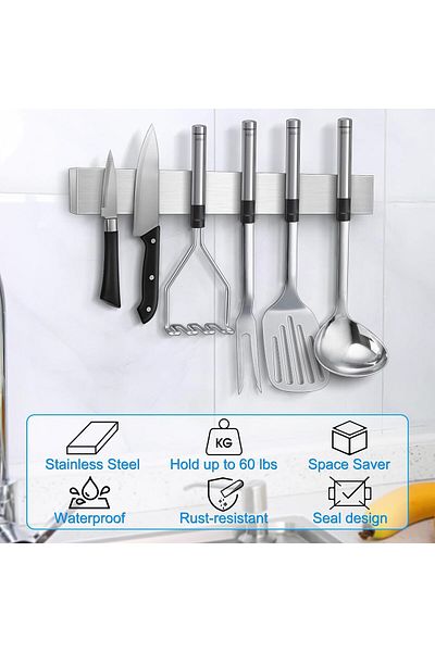 COOYA 16 Inch Magnetic Knife Holder for Wall, Knife Strip No Drilling, Refrigerator Knife Magnet Bar