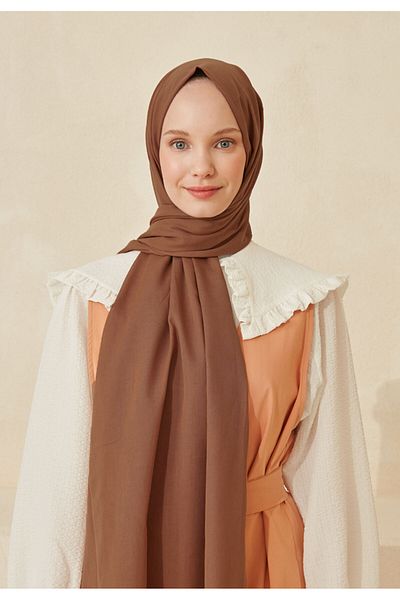 Fresh Thin Cotton Voile Shawl Brownie