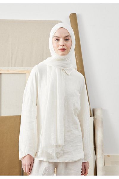 Fresh White Bamboo Shawl