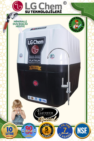 light gastro Platınum 7 Filitreli 14 Aşama Duş Başlığı Hediyeli 10 Litrelik K...