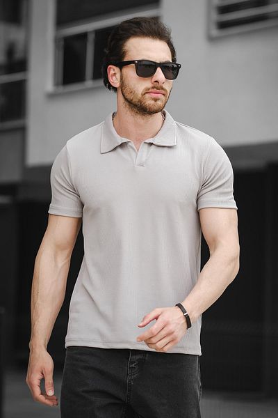 Oksit Ανδρικό μπλουζάκι Ht Peha Slim Fit Otoban Fabric Apaç Collar