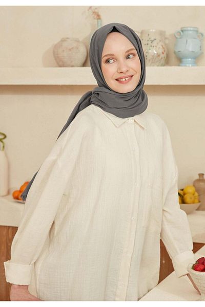 Fresh Thin Cotton Voile Shawl, Personization with Smoked