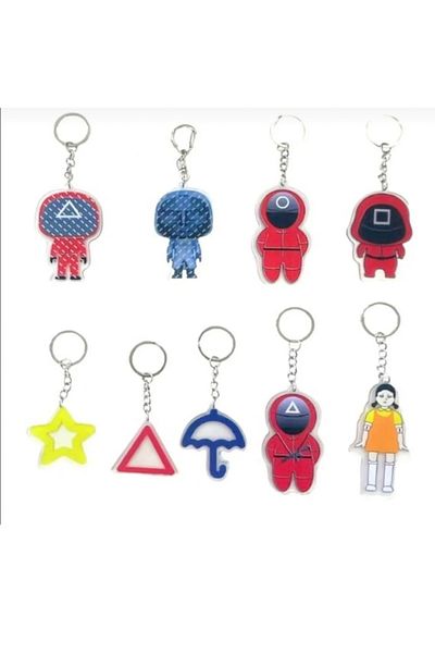 Squid Game 5 Stones with Sand and Boxes - Keychain Gift