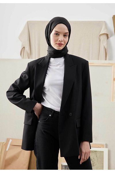 Freshscarfs Black Bamboo Shawl