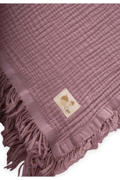 Cigit Four Layers Tasseled Organic Muslin Blanket 80X120 cm Copper