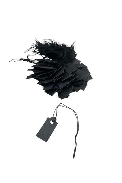MeGass Dekor Domestic Production Small Size Black Color 2 /1 cm 80 Pieces Cardboard String Price Tag