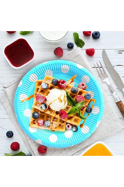 COOYA 100 PCS Disposable Paper Plates, Colored Party Plates, for Dessert Cake Appetizer Salad