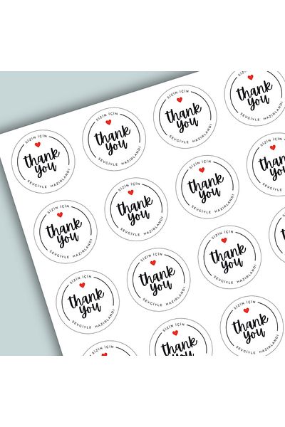 birikiyedi Thank You Sticker - 3.5 cm 105 Pcs Bird Adhesive Glossy