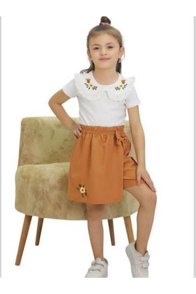 İncilay Kids 199-04-25 Girl Shorts Skirt Suit 3-7 Years