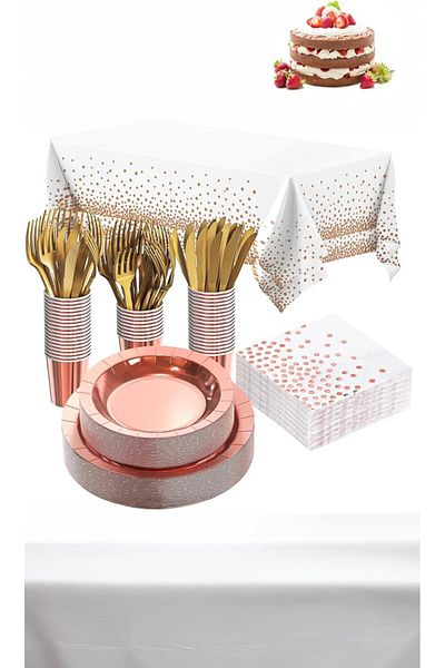 COOYA Disposable Dinnerware, Complete Party Tableware Set for 20 Guests, for Birthday Graduation Wedding