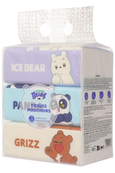 Miniso We Baby Bears Lisanslı Büyük Paket Kağıt Mendil (3 adet)