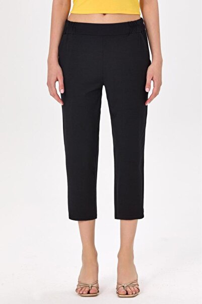 İKİLER Beli Lastikli Cepli Capri Pantolon 025-2006