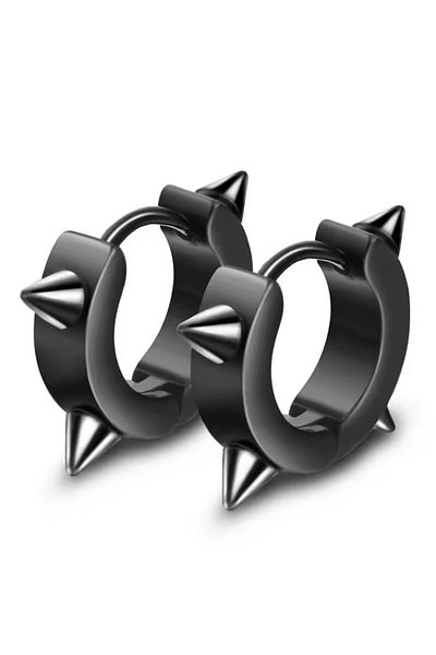 Takı Dükkanı Studded Spike Punk Unisex Steel Earrings Pair 3mm Mse3
