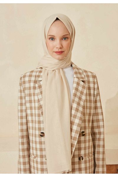 Fresh Thin Cotton Voile Shawl Ivory
