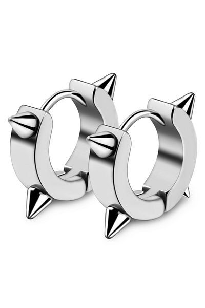 Takı Dükkanı Studded Spike Punk Unisex Steel Earrings Pair 3mm Mse3